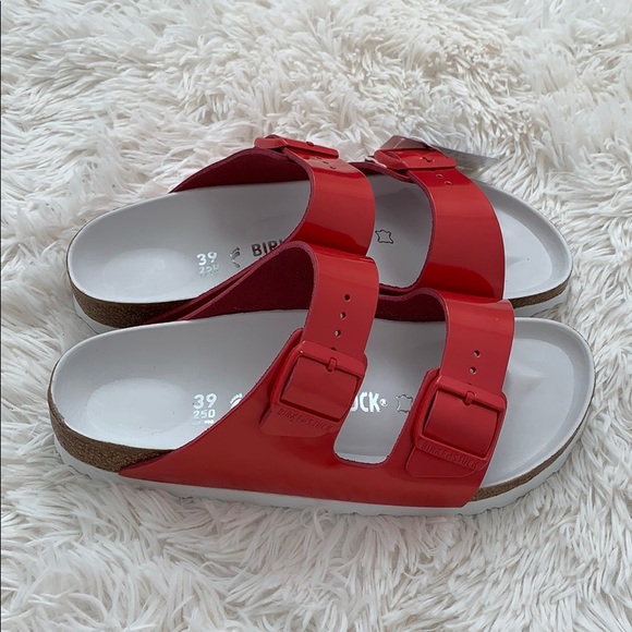 birkenstock arizona exquisite lollipop red